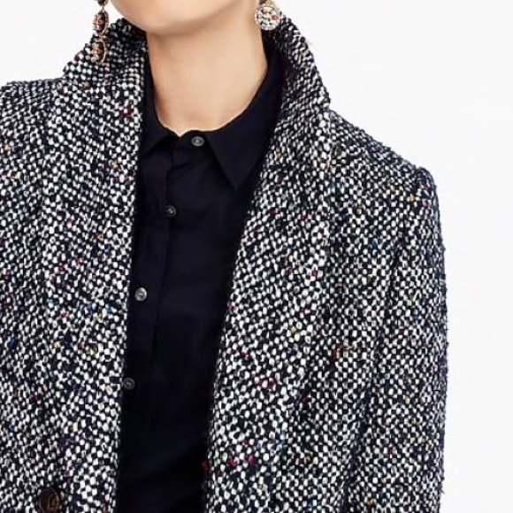 J. Crew Petite Daphne Navy Italian Tweed Topcoat - Picture 5 of 7